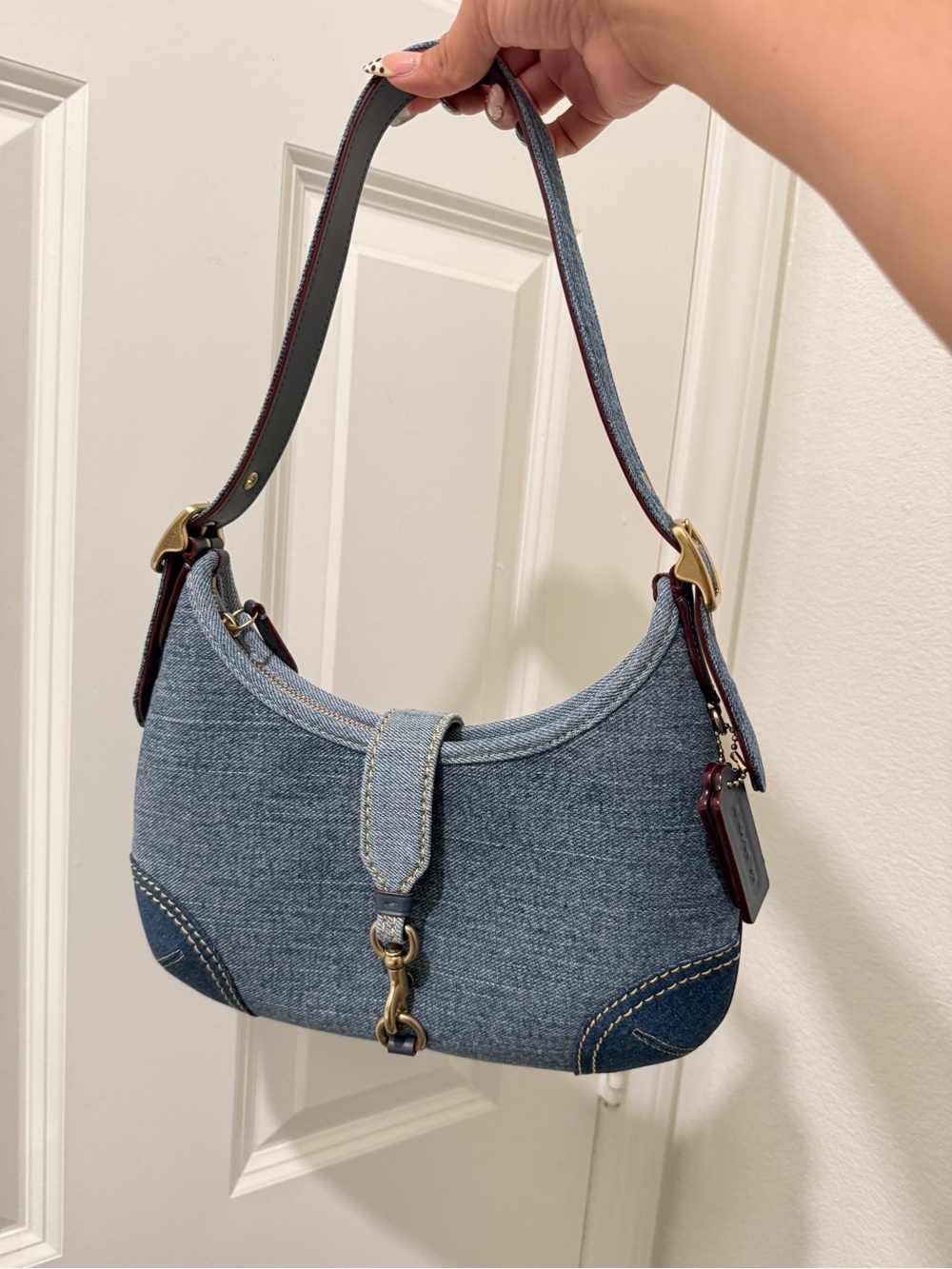COACH Hamptons Denim Hobo Bag